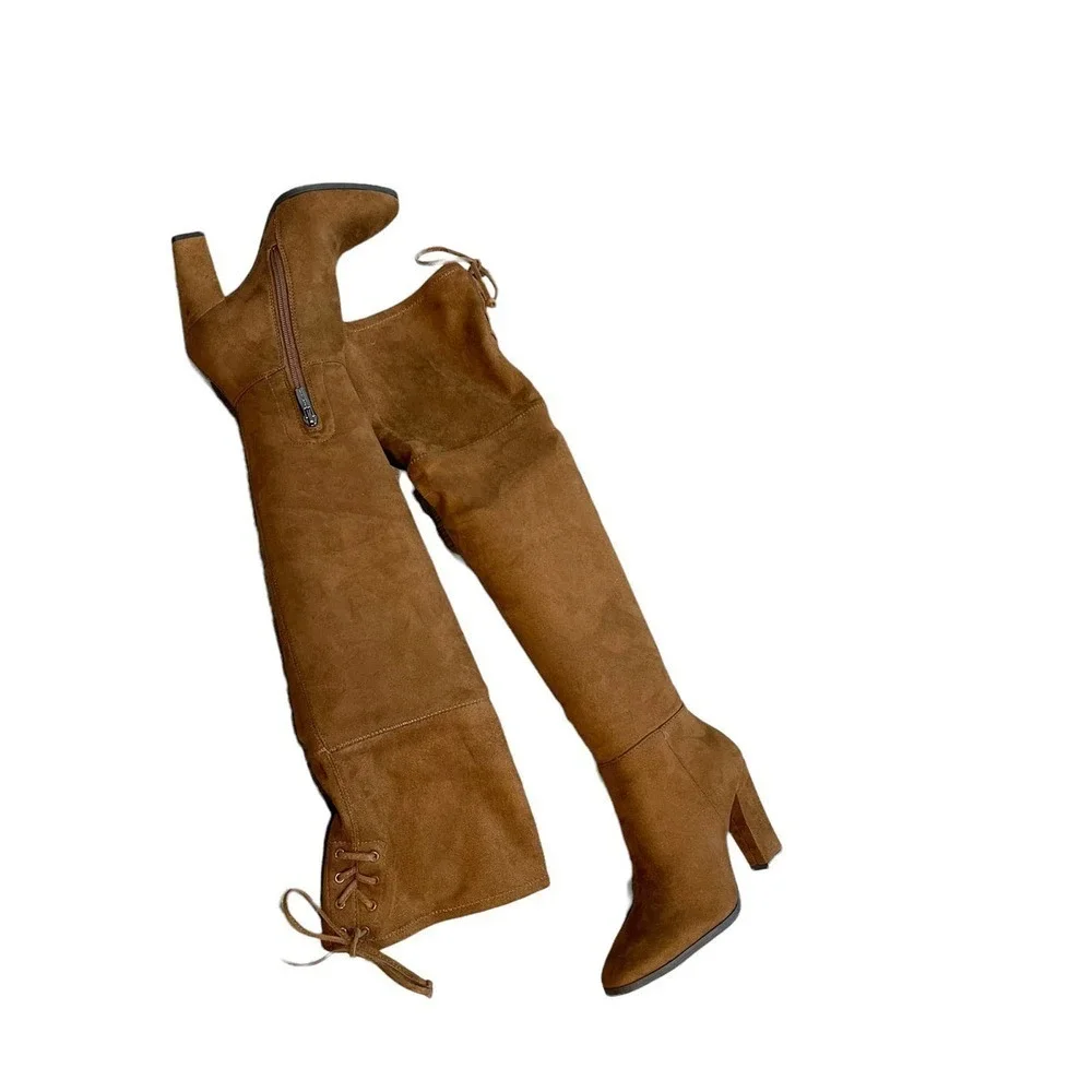 Vince Camuto Cognac Tapley Over The Knee Boot Size 5.5M/ 36 NWOB
